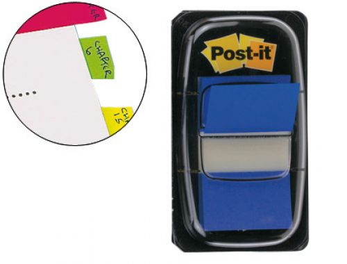 Bandas separadoras post-it index 3m, 25,4x43,1 mm azul dispensador de 50 unidades , Post-it , 14534 , 0021200706899